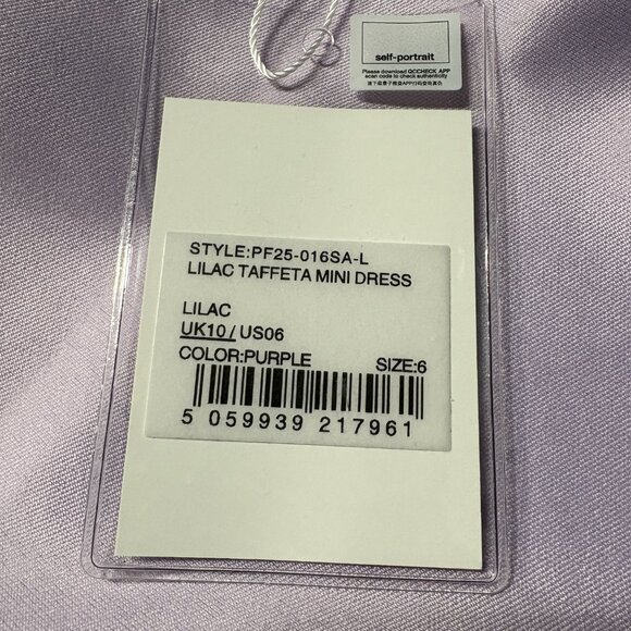 NWT Self-Portrait Lilac Taffeta Mini Dress purple shift size US 6 UK 10 S - Picture 8 of 13